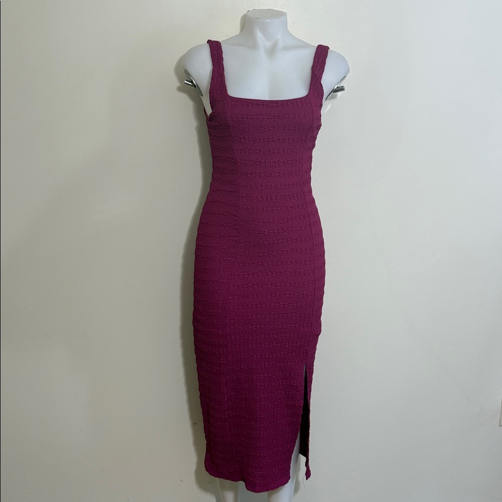 Le Lis Fuchsia Knit Midi Dress NWT | Soft Stretch Bodycon Sweater Dress Size S